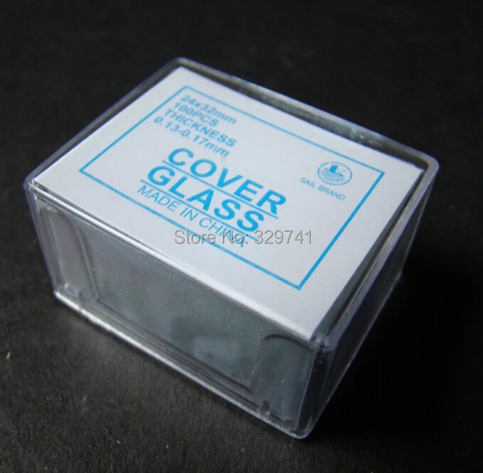 10Boxes Microscope accessories 100pcs 24x32mm Microscope Cover Glass