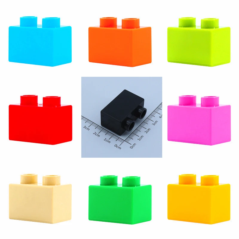 6pcsset 1X2 Thick Bricks Diy Big Size Building Blocks Bulk Accessories Compatible LegoING Duploed Toys For Children Educational Gift (9)