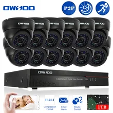 OWSOO 16CH Полный CIF P2P камера видеонаблюдения набор 12 шт. 800TVL CCTV Камера ИК Ночное видение+ 1 ТБ HDD+ 12* 60ft кабель CCTV Системы набор
