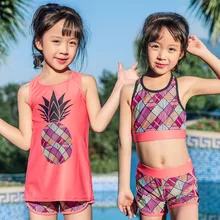 Комплект купальника из трех предметов с принтом; большие размеры; женский купальник с сокровищами; Новинка года; купальный костюм для девочек; летний купальный костюм; Maillot