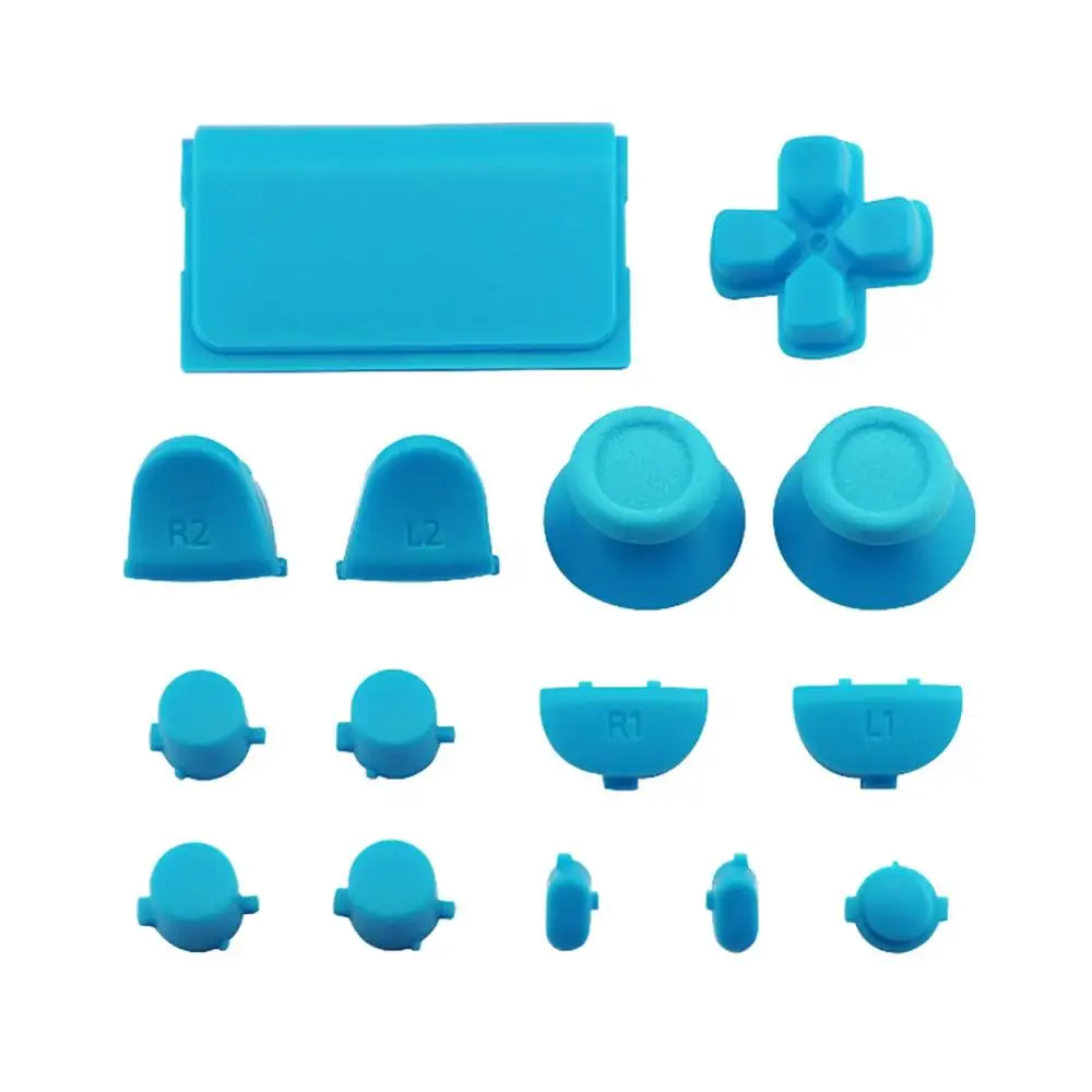 Полный Thumb stick кнопки комплект для PS4 контроллер пользовательские запасные части Хром блеск сплошной цвет - Цвет: Sky Blue