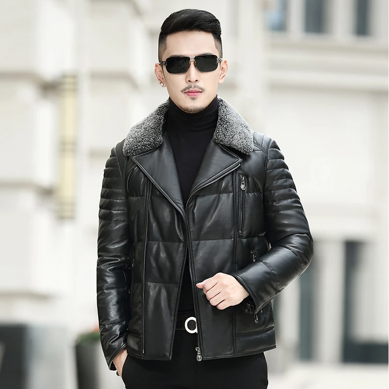 

The new haining leather sheepskin coats brief paragraph 319 p950 lamb fur collar jacket winter coat