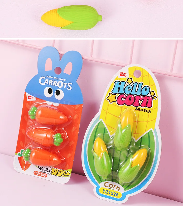 Borrachas para Presente do Estudante Papelaria para a Escola Kawaii Crianças Borracha Bonito Milho Cenoura Quebra-cabeça Kpop Prêmios Novidade 30 Pçs 11 Cheap Apagador