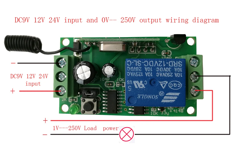 Xuanlongyuan DC 9 В 12 В 24 1ch 1ch 10A Беспроводной Дистанционное управление коммутатора приемник, 315/433. 92 мГц/лампа/окно/двери гаража/жалюзи