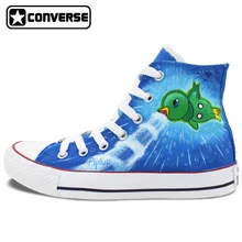 Converse Chuck Taylor Shoes Brand Sneakers Hand Painted Pokemon Piplup Empoleon Anime Shoes Men Women All Star Shoe