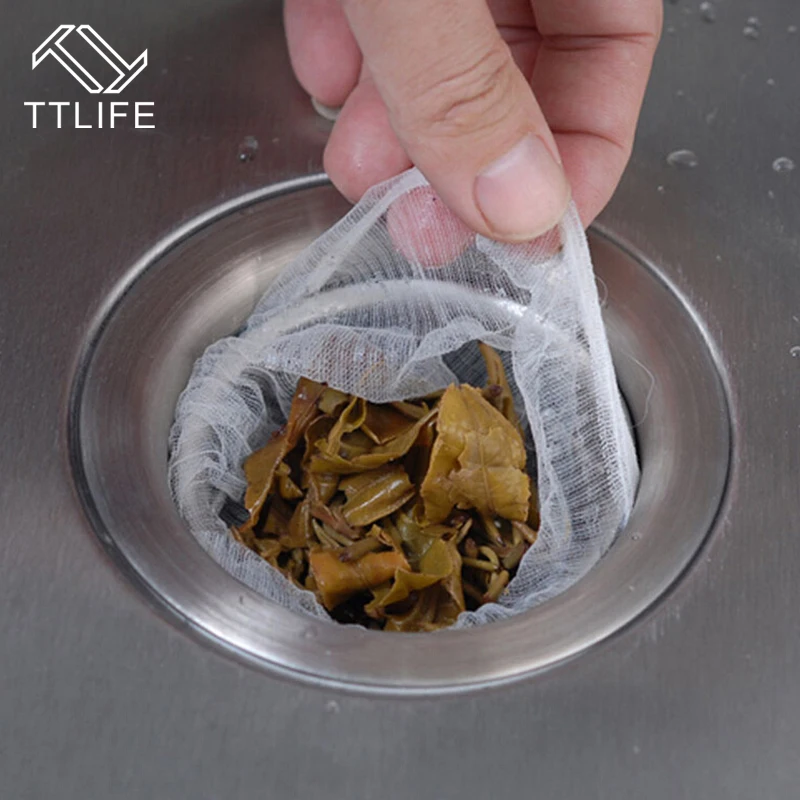 

TTLIFE 100pcs High Quality Sink Filter Kitchen Sink Plug Drainage Port To Prevent Garbage Bags Drainer Plastic Net Kichen Tools