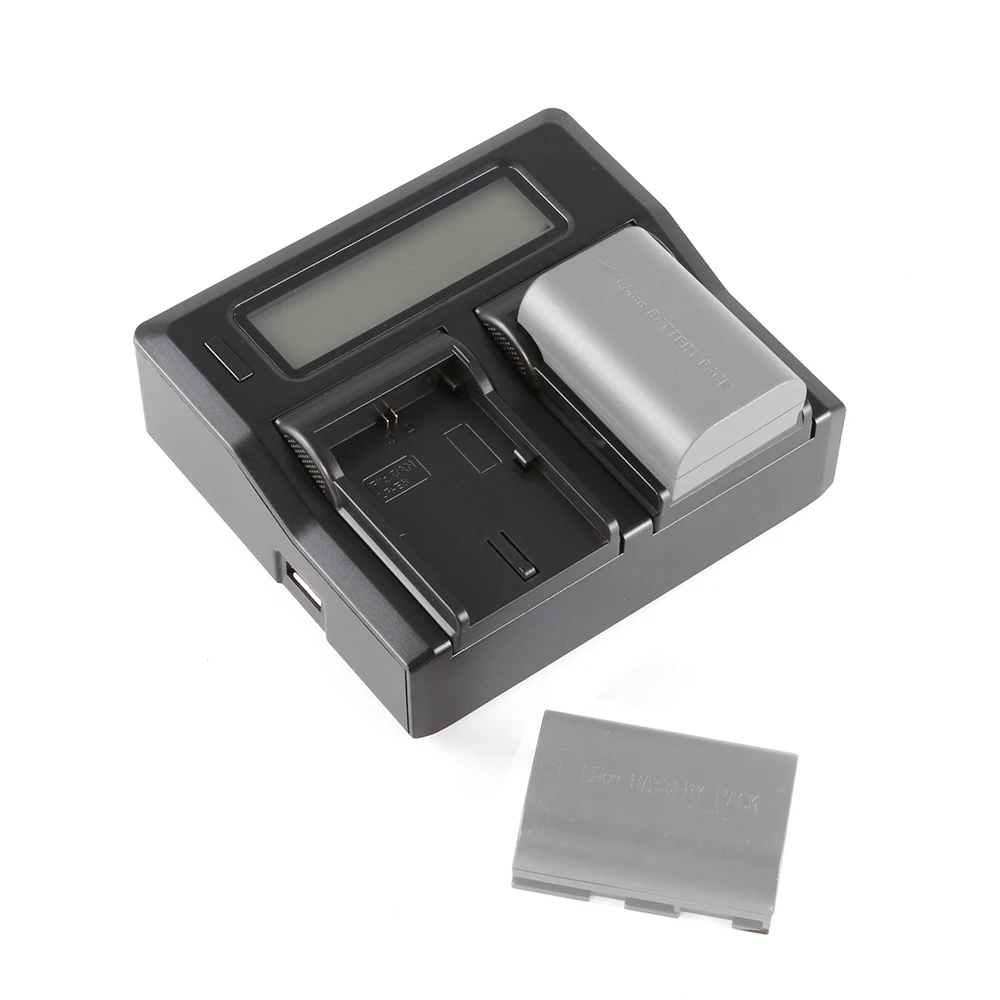 LCD Dual Battery Charger For LP-E6 LC-E6E 7D Mark II 6Da 5DS R 6D 60D 70D R5C R5 R6