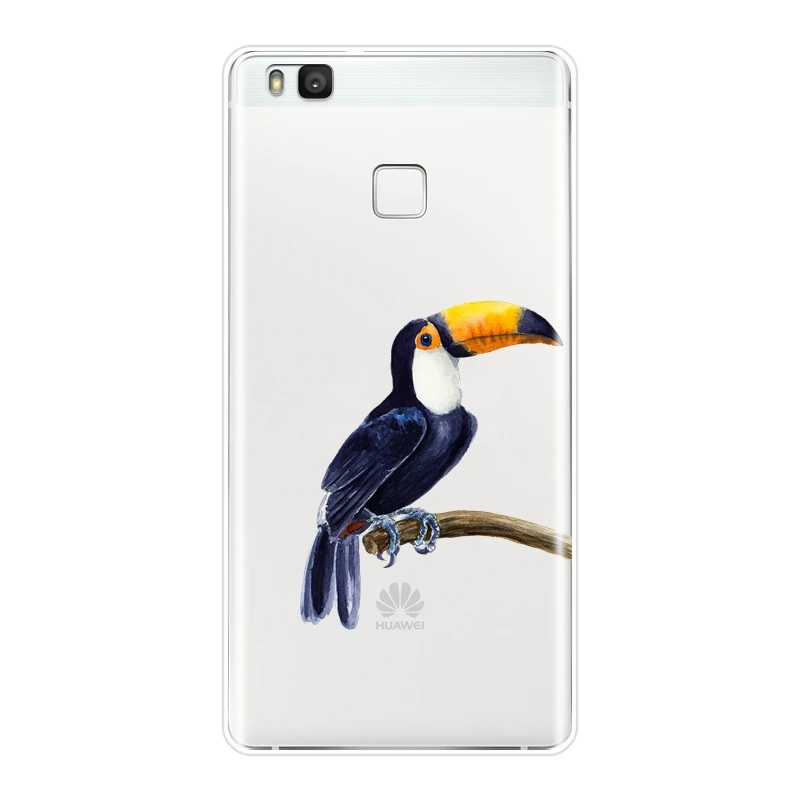 Чехол накладка из ТПУ с птицами для Huawei P8 P9 P10 P20 Lite 2017 мягкий силиконовый чехол