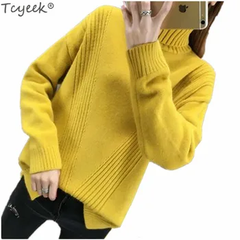 

Tcyeek 2019 Women's Spring Warm Turtleneck Sweaters Autumn Fashion Pullovers Office Ladies Sweater Female Pullover Cloth LWL200