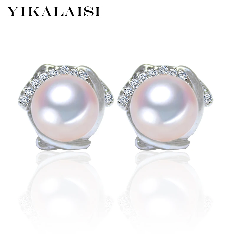 

IKALAISI 2017 fine brand 100% Natural Freshwater Pearl jewelry Stud Earrings with 925 sterling Silver Jewelry For Women