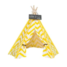 Любовь@ белая и желтая волна полоса дизайн Конура для собаки площадка для игр домашних животных собака играть палатка кошка/собака кровать