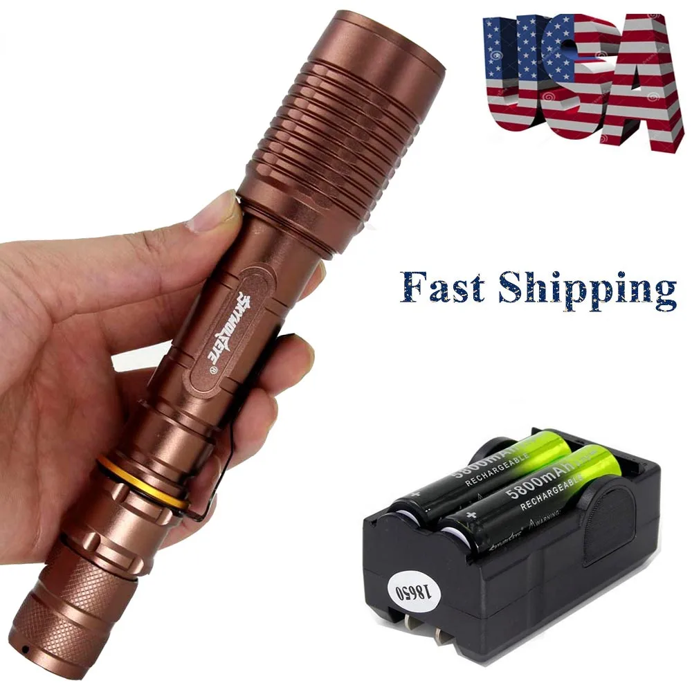 CJD211 6000 Lumens XM L T6 Flashlight With 2*18650 batteries And