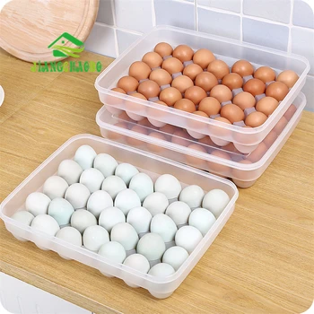 

JiangChaoBo Egg Box Refrigerator Storage Box Kitchen Household Plastic Outdoor Anti-vibration Egg Grid Egg Storage Box
