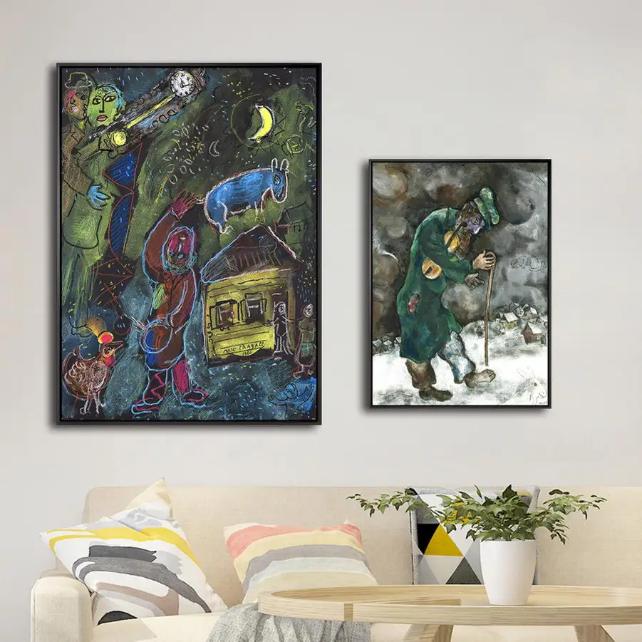 

Home Decoration Print Canvas Art Wall Pictures Poster Paitings Oil Unframed Drawings Republic of Belarus Marc chagall