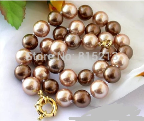 

ddh001486 17" 12MM COFFEE CHAMPAGNE SHELL PEARL NECKLACE