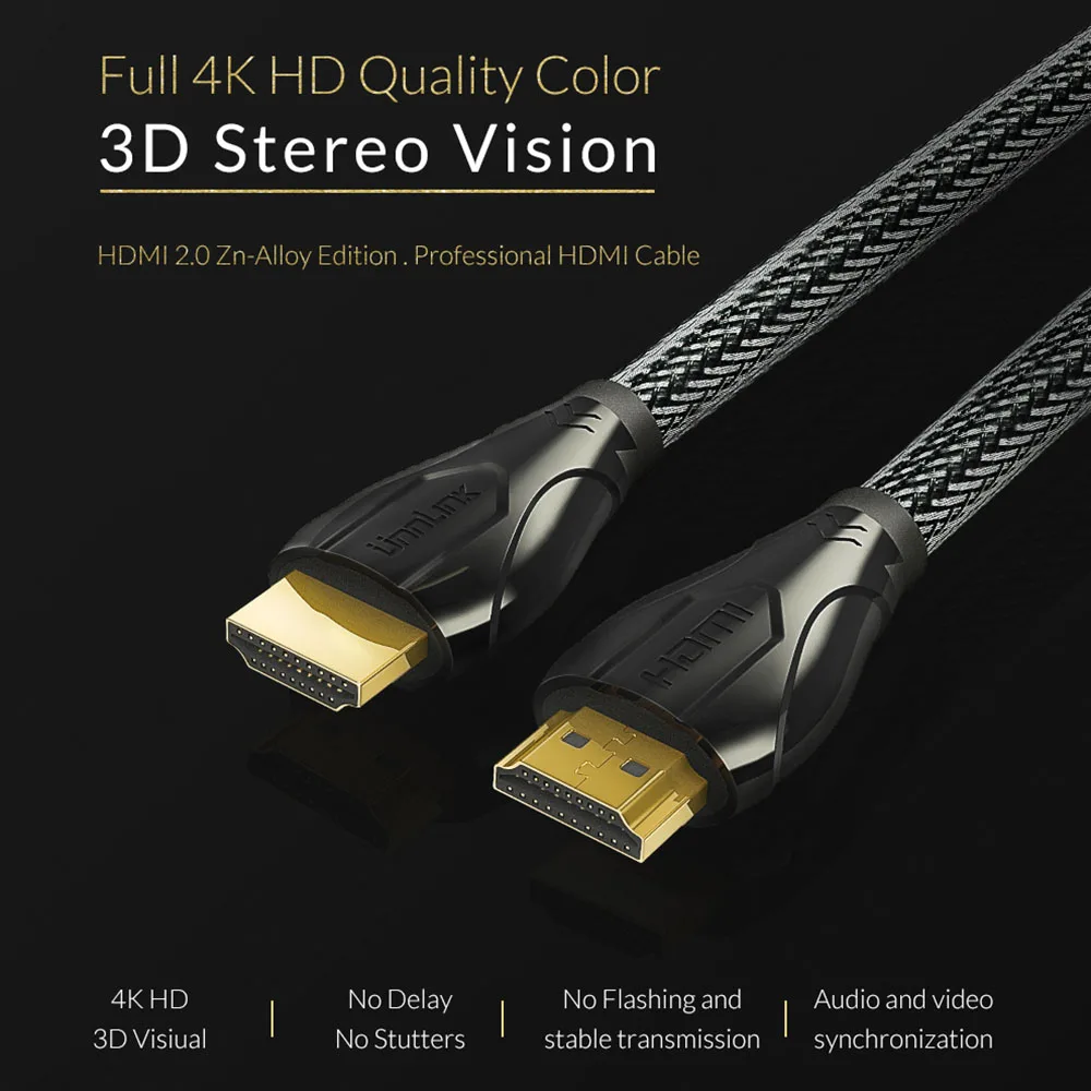 Кабель Unnlink HDMI 2,0 3 м 5 м 10 м 15 м 4 к@ 60 Гц HDR HDCP 2,2 для проектора переключатель разветвитель PS4 светодиодный tv MI Box S один компьютер