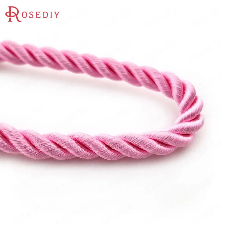 (29966)10 Meters 5mm Satin Polyester Cords Three strands of Rope Diy Jewelry Findings Accessories