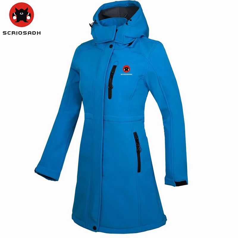 Najtaniej SCRIOSADH kurtka zimowa damska z polaru miękka powłoka wiatroszczelna długa kurtka Outdoor wspinaczka narciarska wodoodporna antystatyczna kurtka damska