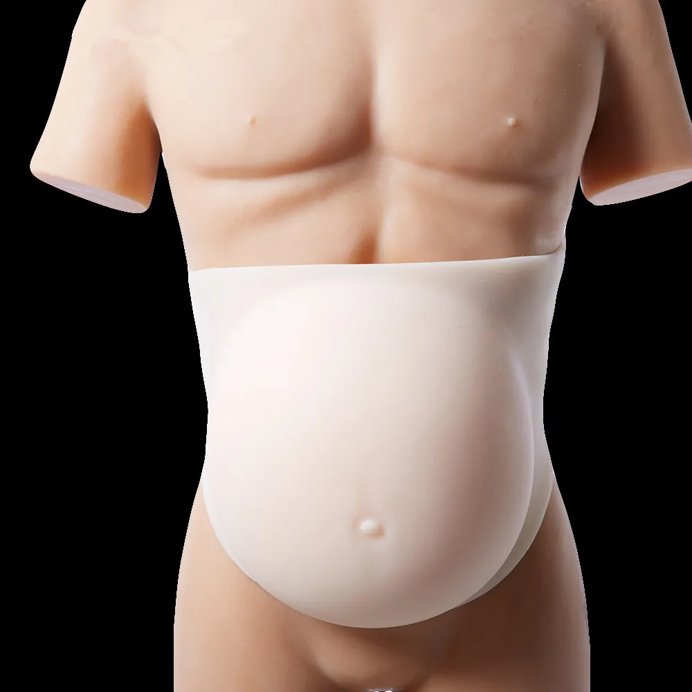 

5-7 Month 2500g/pc White or Beige Fake Silicone Maternity Belly Fake Beer Belly Silicone Baby Bump for False Pregnancy Test Fat