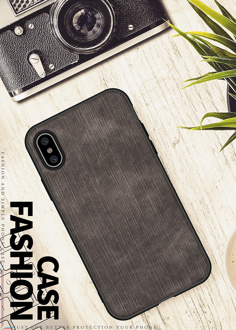For Iphone 7 Case Iphone X XR Cases Denim Fabric Anti-knock Cover Soft TPU Vintage Shell For Iphone 6 6s 8 Plus XS Max Case 2019