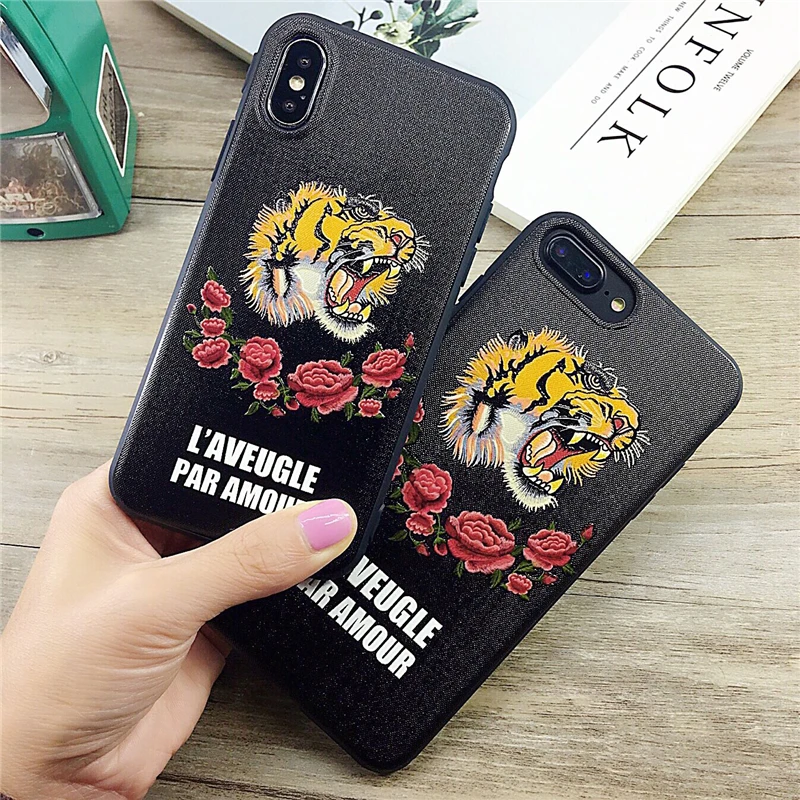 

Vintage Tiger Dogs Pattern Phone Case for iPhone 7 8 Plus X XS Max XR 6 6S Coque Fashion Ultra Thin Soft TPU Protective Cover