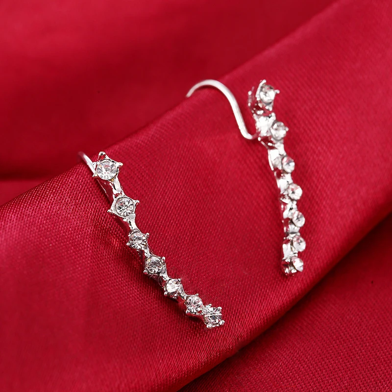 Fashion Crystal Rhinestone Ear Cuff Clip Stud Earrings for Women