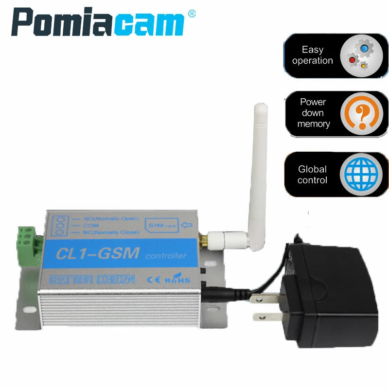 CL1 GSM SMS Gate Opener Phone Remote Control Switch Free shipping New Free Call to control GSM Frequency Band 850 900 1800