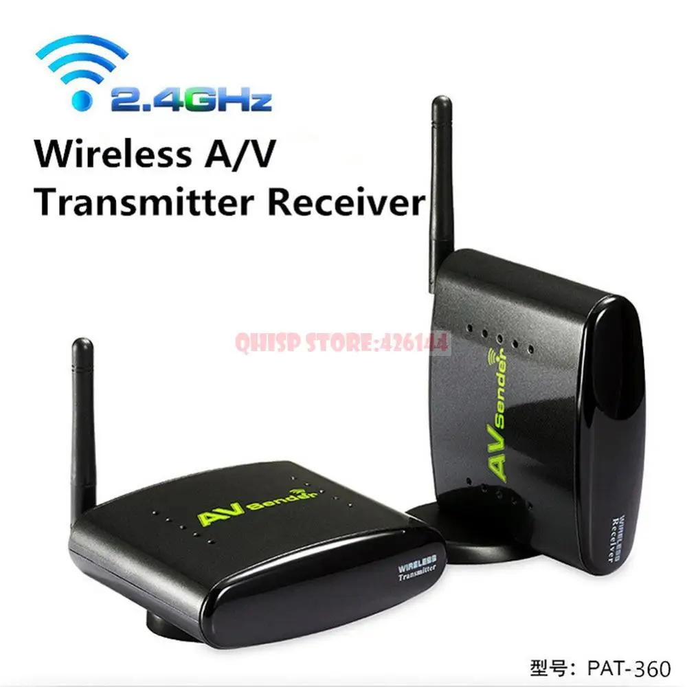 PAT-360 2.4G 350M Wireless Audio Video A/V Sender Transmitter and Receiver for HD data with EU US UK AU Plug for PAT360
