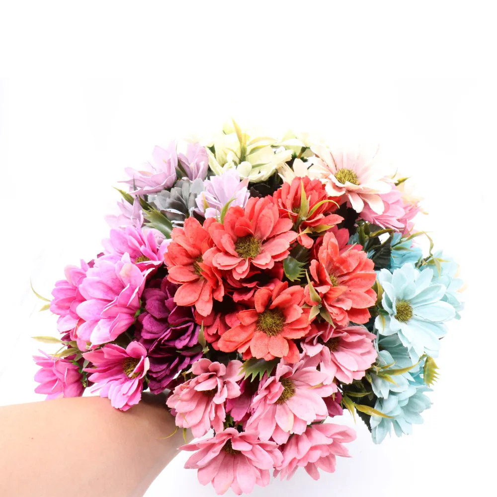Buy vivid 1 Bunch artificial flower Bouquet silk Fake