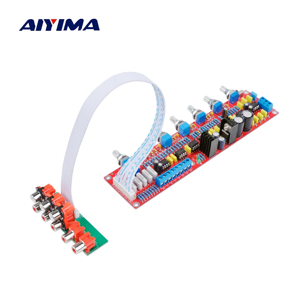 

AIYIMA NE5532 5.1 Hifi Tone Preamplifier Board Subwoofer Preamp Volume Tone Sound Control Board DIY For 5.1 Home Power Amplifier