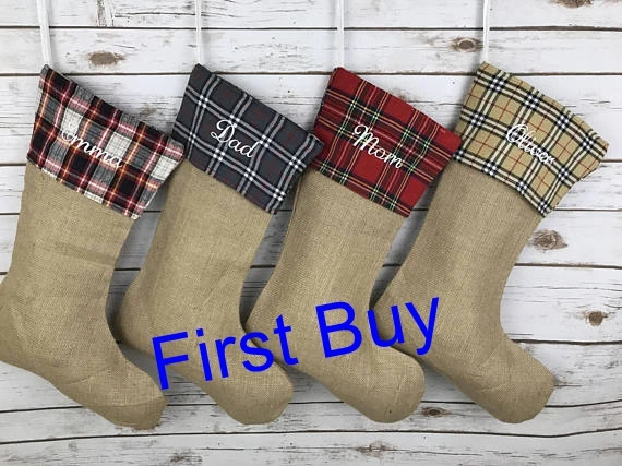 plaid Christmas stocking (1)
