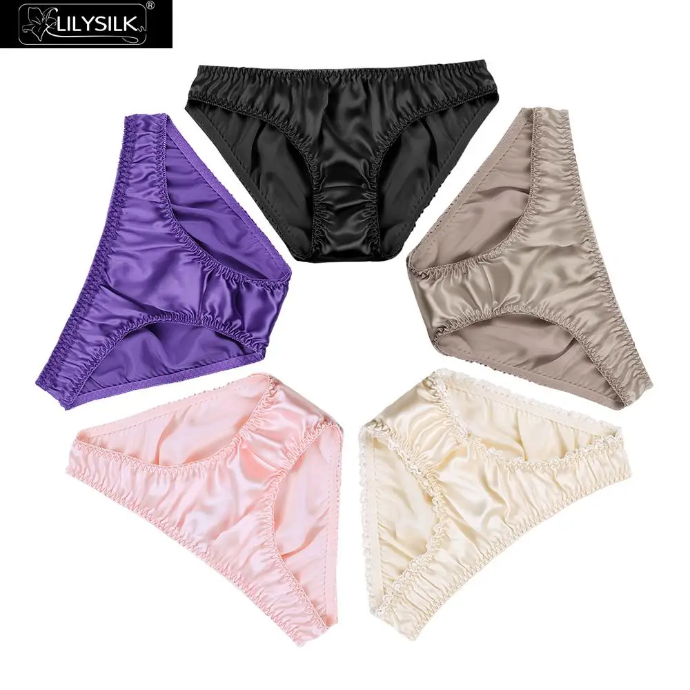 Lilysilk Panty 5 Pack Silk Women Underwear Bikini Sexy Feminine New