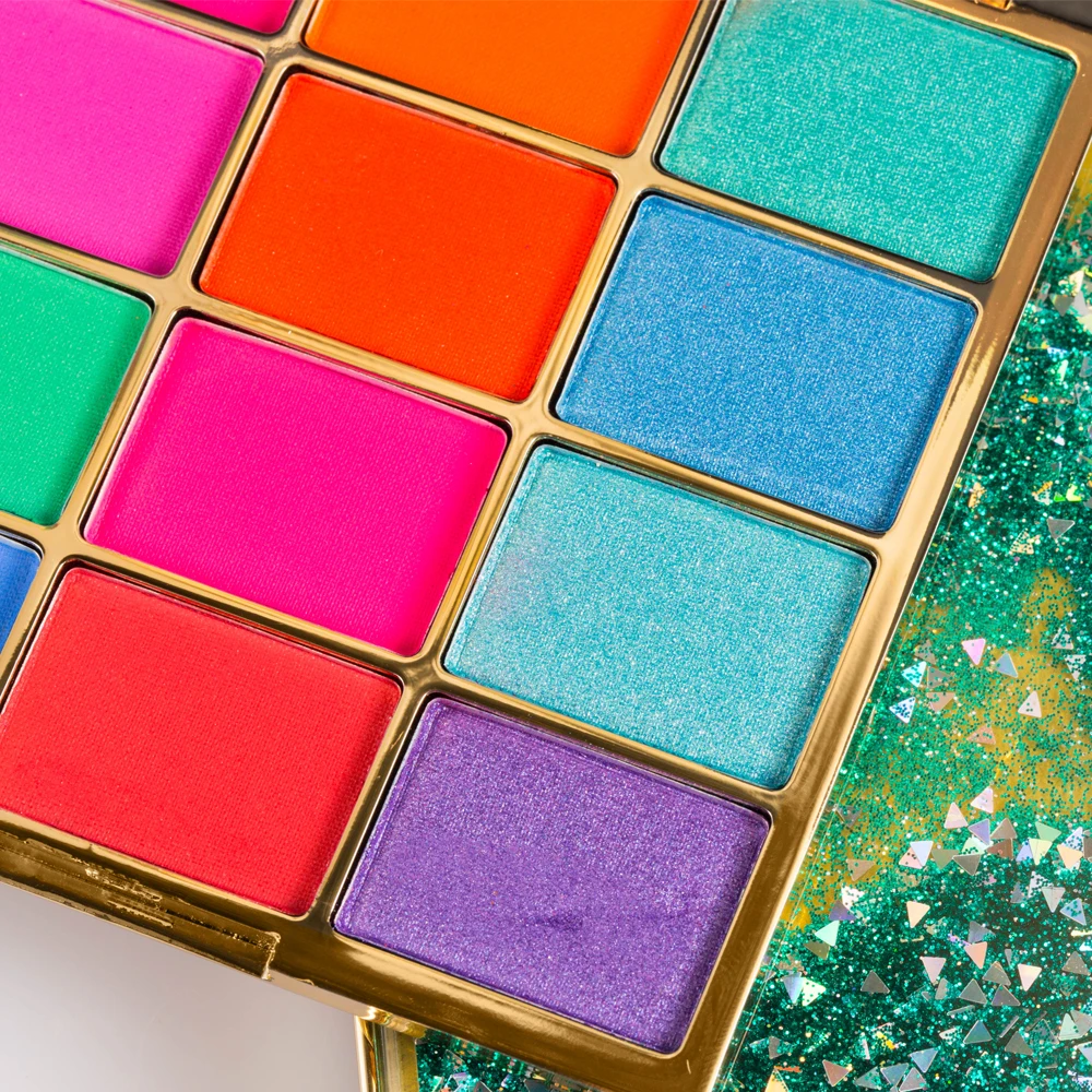 Glitter Eyeshadow 12 Colors Pigment Quicksand Eye Shadow Palette Waterproof Easy to Wear Shimmer Make up Private Label Cosmetics