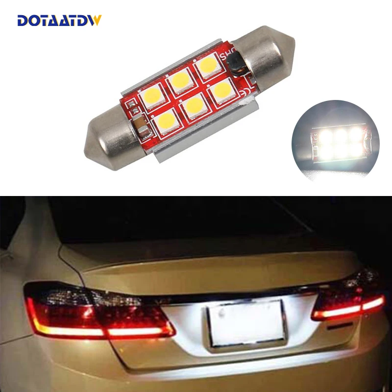2x NUMBER PLATE 36MM 6 LED LIGHT WHITE CANBUS FREE ERROR VOLVO S80 II 2006-2011