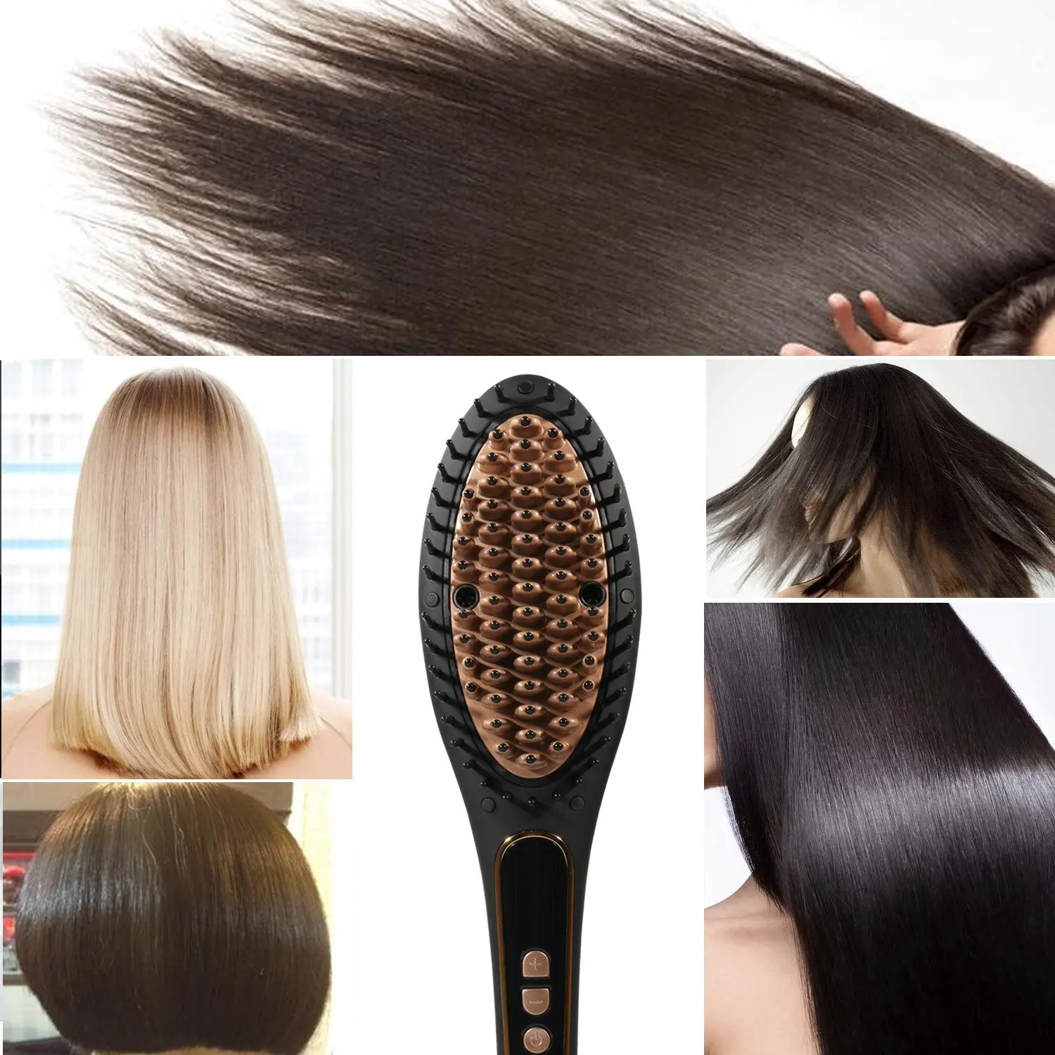 Alisador de Cabelo Escova de Ferro Salão de Beleza Estilo de Cabelo Pente Quente Profissional Feminino Magia Anti-escald 18 High Quality Beleza e saúde