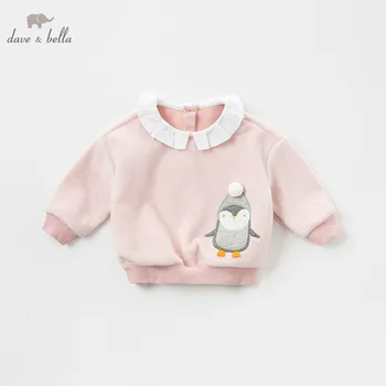 

DBM8649-1 dave bella baby girls autumn infant baby fashion t-shirt toddler top children high quality tees lovely pink clothes