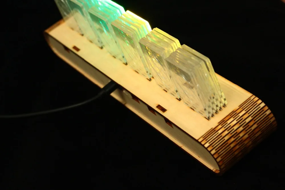 6 бит светодиодный свечение цифровые часы Nixie трубки часы комплект DIY электронные настольные часы в стиле ретро 5 в Micro USB питание