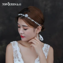 TOPQUEEN HP148 ручной работы кристалл свадебные аксессуары для волос жемчуг украшения для волос новые модные украшения для волос свадебный праздничный обруч