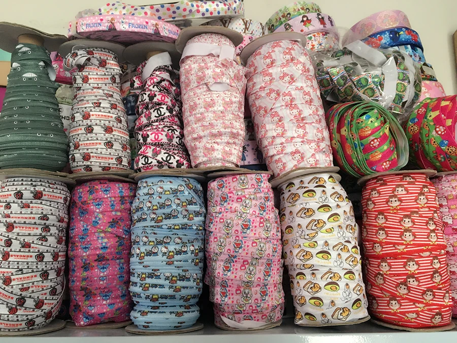 

Half Price Foe Cartoon satin princess tape Very Cheap Grosgrain Printed elastic Ribbon Bow DIY gift package hair accessories