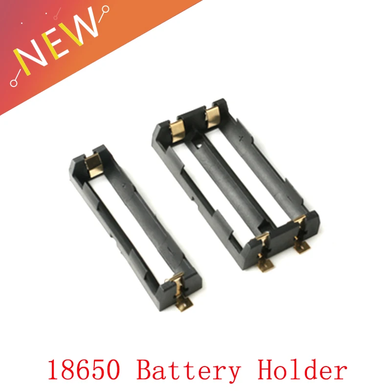 

1x 2x 18650 Battery Storage Box Case 1 2 Slot Way DIY Batteries Clip Holder Container With Bronze Pins Black Plastic