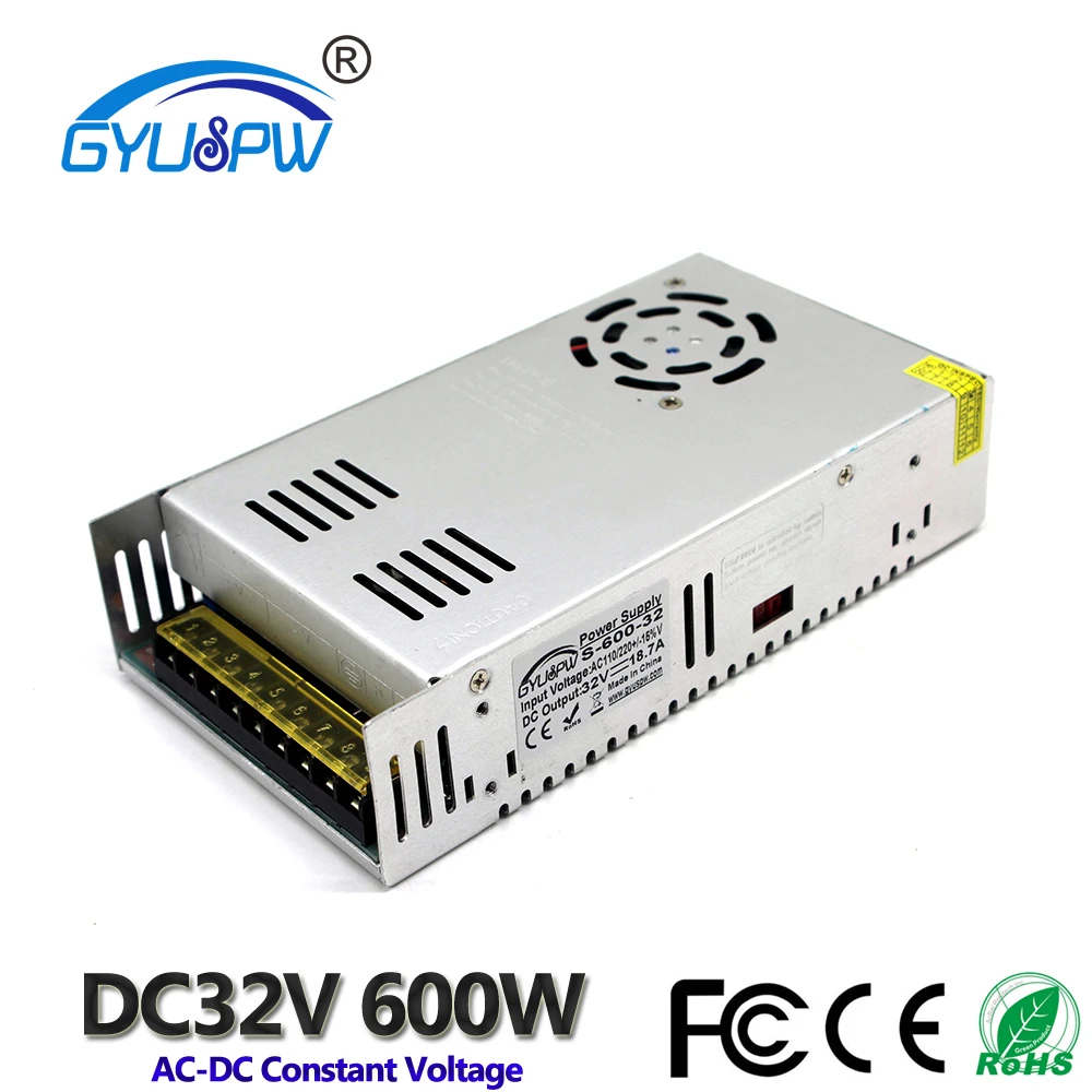 Switching Switch Power Supply DC 32V 18.7A 600W Voltage Transformer 220V AC DC32V SMPS For LED Strip Display Light CNC CCTV |