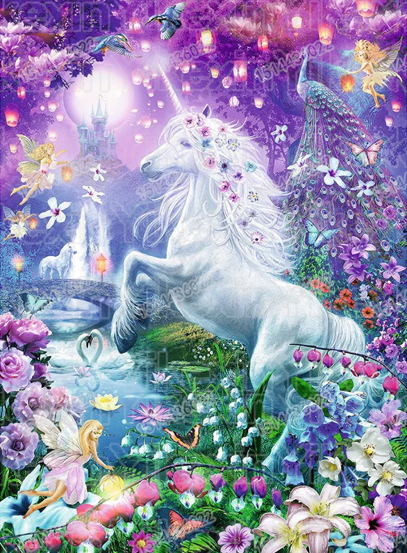 

Full Round DIY Diamond Embroidery Unicorn 5D Diamond Painting Rhinestone home Decor