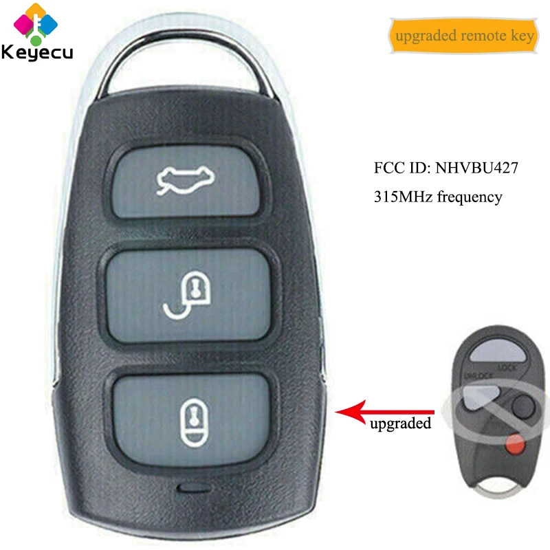 

KEYECU Upgraded Remote Control Car Key With 4 Button 315MHz for Nissan Sentra 2000 2001 2002 2003 2004 FCC ID: NHVBU427