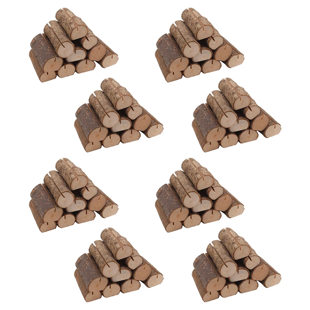 80pcs Wooden Name Place Card Holder Memo Note Card Clip Home Decor
