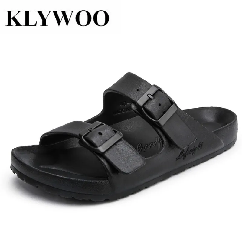 

KLYWOO Plus Size 36-47 Men Sandals Fashion Men Slipper Summer Beach Shoes Lover Shoes Open Toe Slides Slippers Sandalias Hombre