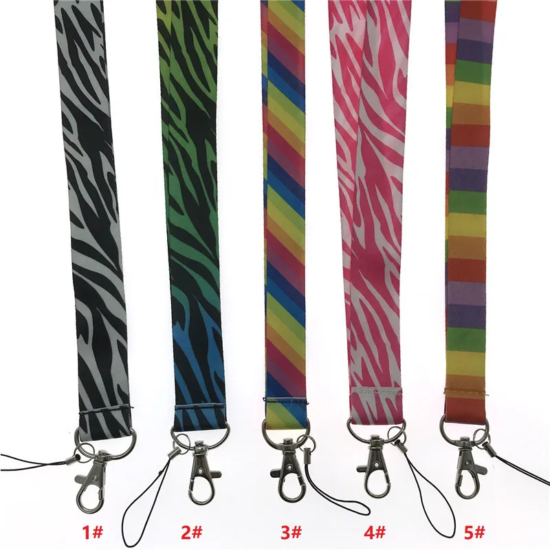 

YUJUSER 5 Colors Zebra Striped Pattern Neck Strap Lanyards for Keys ID Card Gym Mobile Phone Straps USB ID Badge Holder Lanyard