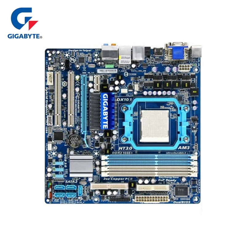Материнская плата Gigabyte GA-MA785GMT-US2H для AMD 785G DDR3 16GB USB2 AM2/AM2+/AM3 MA785GMT US2H настольная системная плата