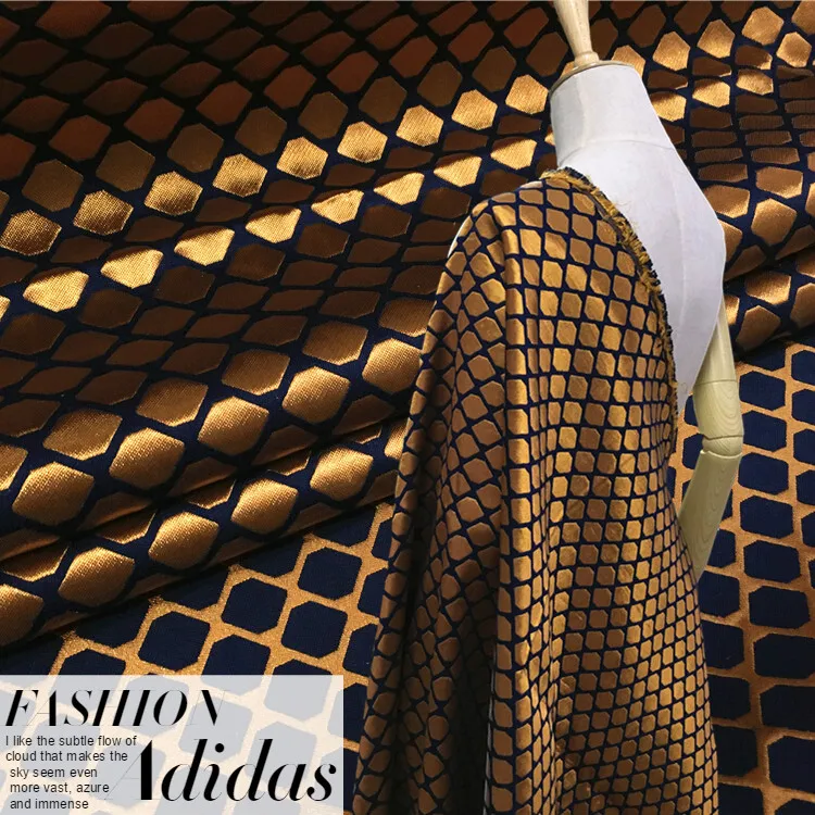 

Autumn and winter new gold jacquard fabric crisp dress jacket diy fabrics wholesale high quality jacquard cloth
