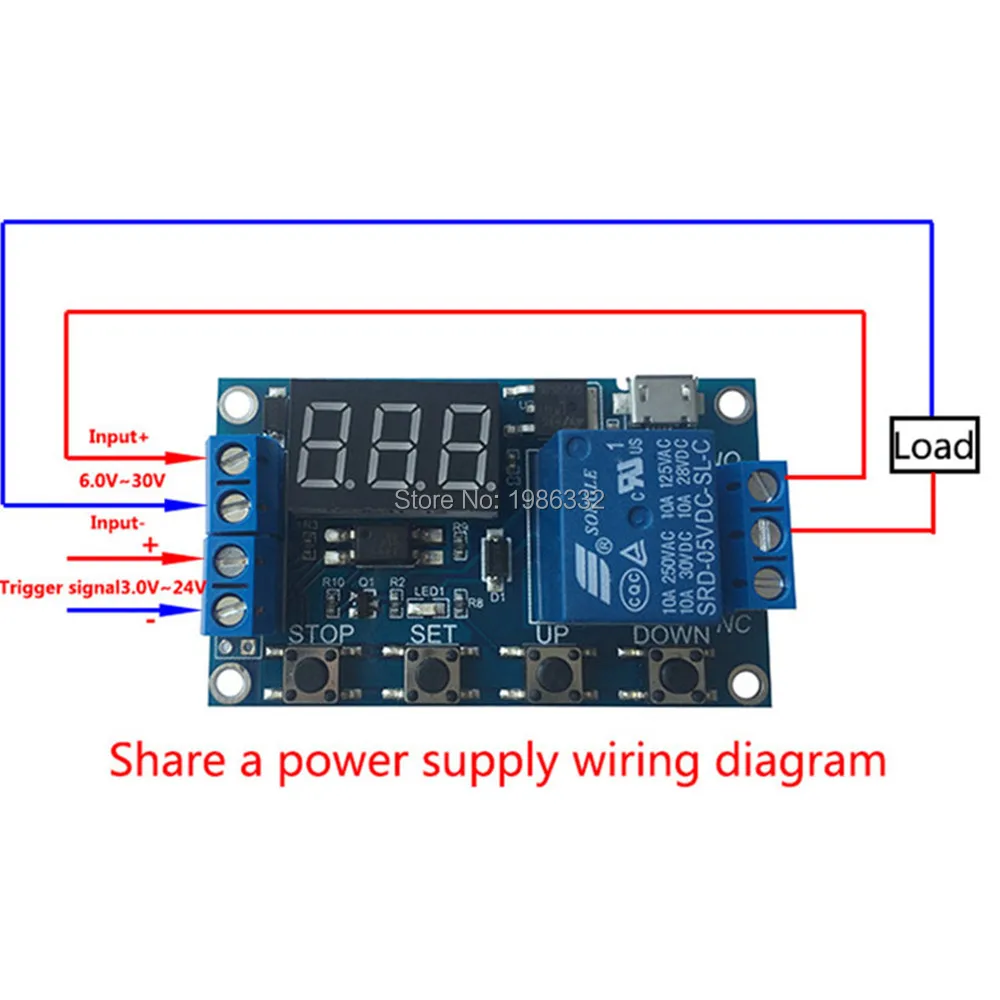 WS16 DC 6 30V Support Micro USB 5V LED Display Automation Cycle Delay Timer Control Off Switch Delay Time Relay 6V 9V 12V 24V-in Relays from Home ...