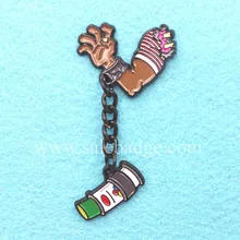 Пользовательские цепи "руки" из мягкого эмалированного металла pin badge maker